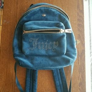 Juicy Couture Mini blue velvet backpack